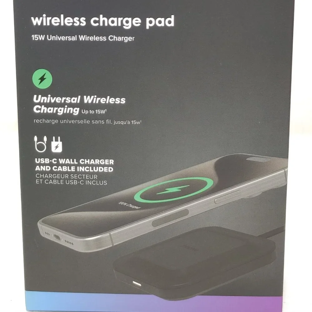 Mophie Universal Wireless Charge Pad - 15W Fast Charging for Qi-Enabled Devices,